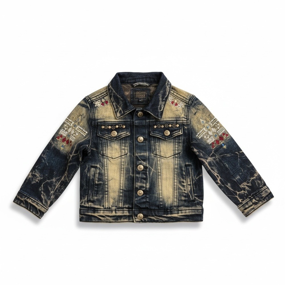 8ighth‎ Dstrkt Jacket Kids Toddlers Boys sz 3 4 Y2K Distressed Studded Embroider